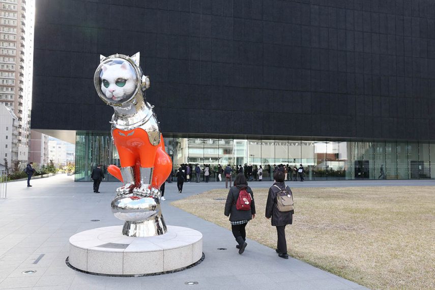 People visit Nakanoshima Museum of Art in Osaka City, Osaka prefecture on Feb. 2, 2022, the first day of the museum. The museum stores around 5,700 works (as of March 2019; excluding deposited works). These are works of domestic and overseas art from the mid-nineteenth century up until the present. ( The Yomiuri Shimbun ) (Photo by Mami Nagaoki / Yomiuri / The Yomiuri Shimbun via AFP)