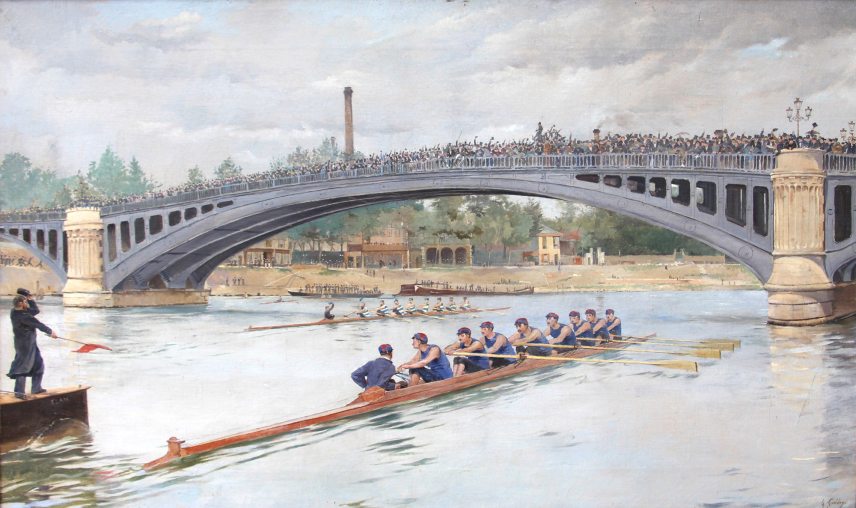 Ferdinand Gueldry: Éves verseny a Marne Tengerészeti Társaság és a Rowing Klub között (1883). © Nogent-sur-Marne-i Interkommunális Múzeum