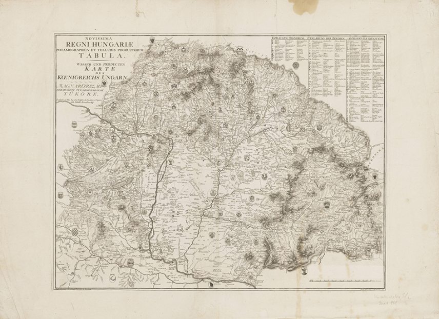 Korabinszky János: Magyarország térképe (1791). Fotó: MNMKK OSZK