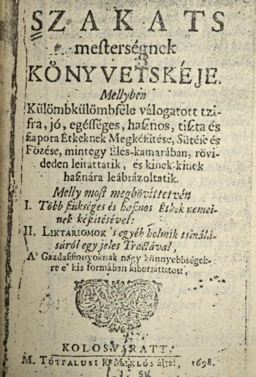 A Szakáts mesterségnek könyvetskéjének 1698-as kiadása. Forrás: Indiana University