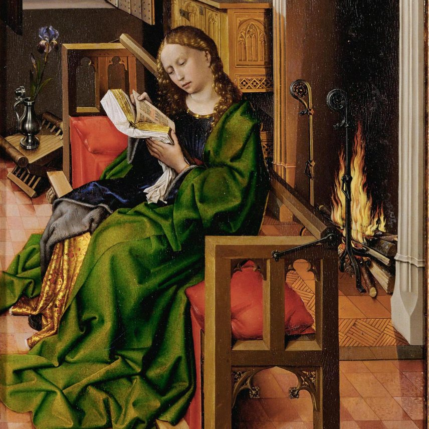 Robert Campin: Szent Barbara a toronyban (1438-as festmény). Forrás: Wikipedia