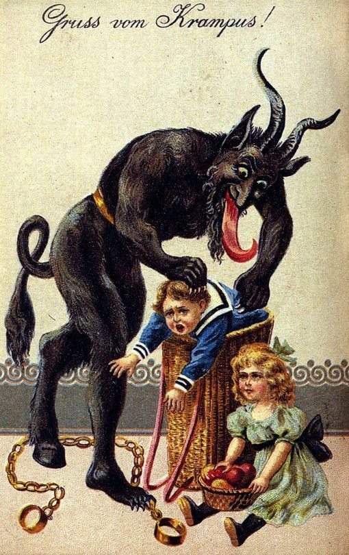 Krampuszképeslap 1900-ból Forrás: Wikimedia