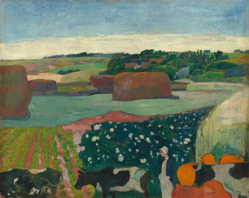 Paul Gauguin: Szénakazlak Bretagne-ban (1890; olaj, vászon, 74,3 x 93,6 cm) © National Gallery of Art, Washington, a W. Averell Harriman Alapítvány ajándéka Marie N. Harriman emlékére