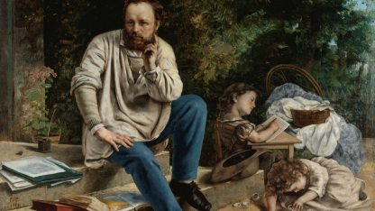 Gustave Courbet Pierre Joseph Proudhon portréja gyermekeivel 1853-ban crop.jpg