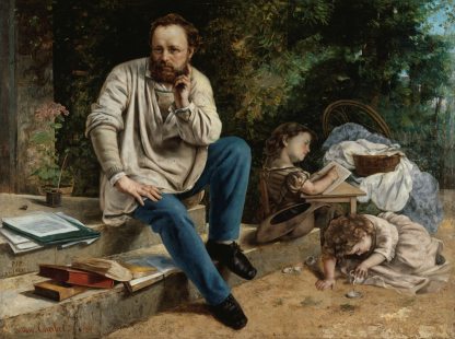 Gustave Courbet Pierre Joseph Proudhon portréja gyermekeivel 1853-ban.jpg