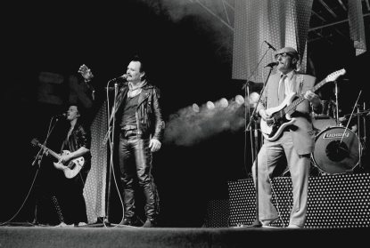 Beatrice-koncert 1987-ben. A képen: Lugosi László, Nagy Feró és Miklóska Lajos. A sorozat felvételeit a Beatrice rajongói kör tagjai készítették. Fotó: Ambrus Tibor / Fortepan