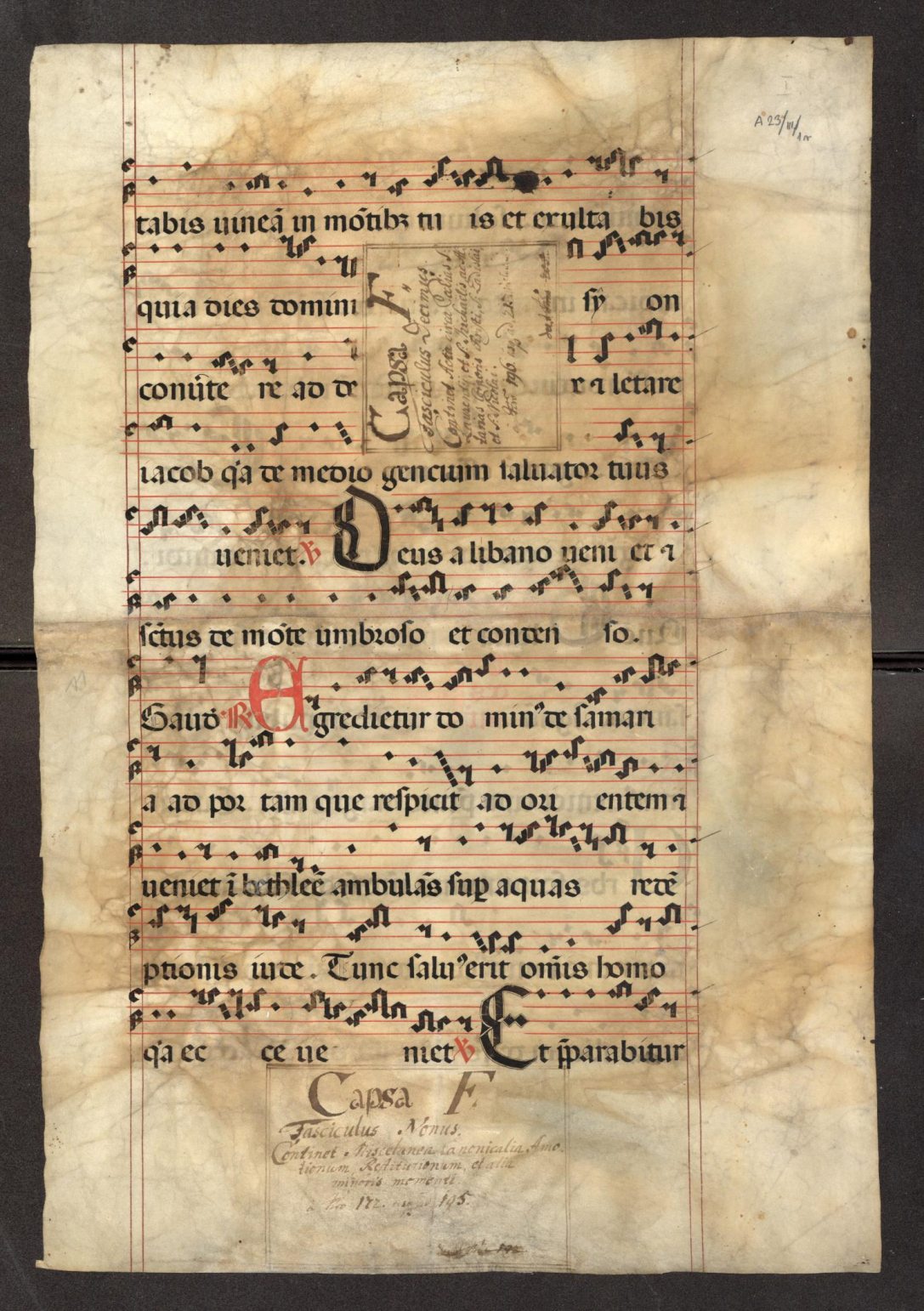 Fragm. A 233 – Antiphonale Budense. Forrás OSZK Copia..jpg