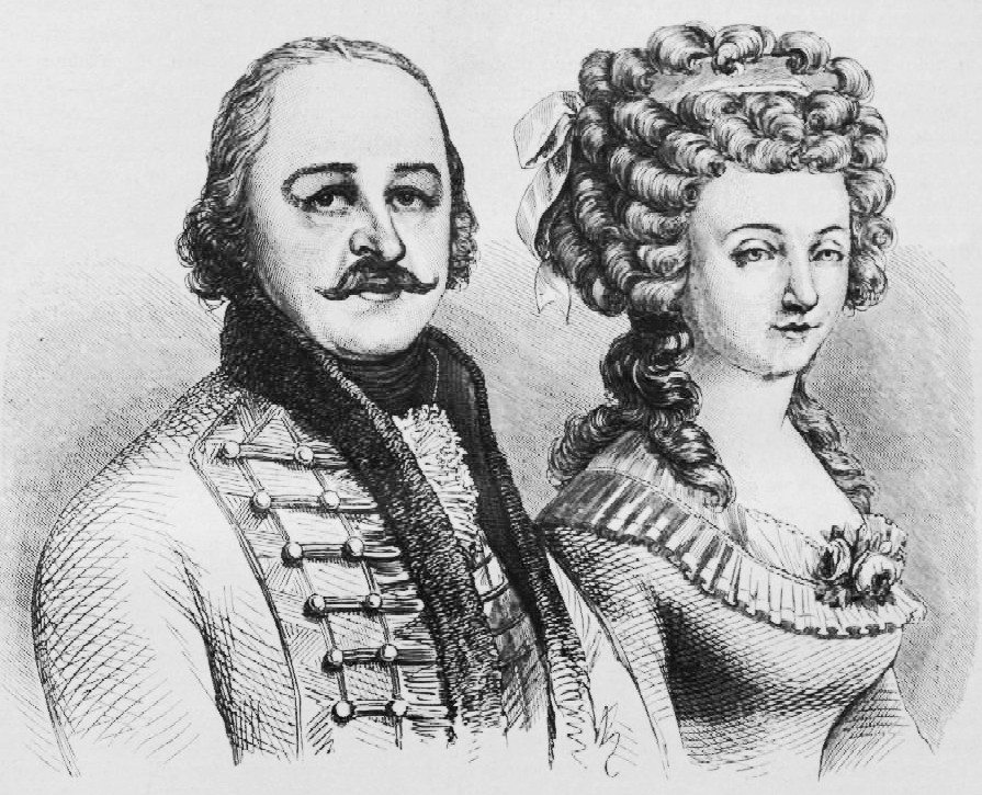 Wesselényi Miklós és Cserey Heléna portréja. Korabeli festmények alapján készült metszet. Fotó: Wikipedia