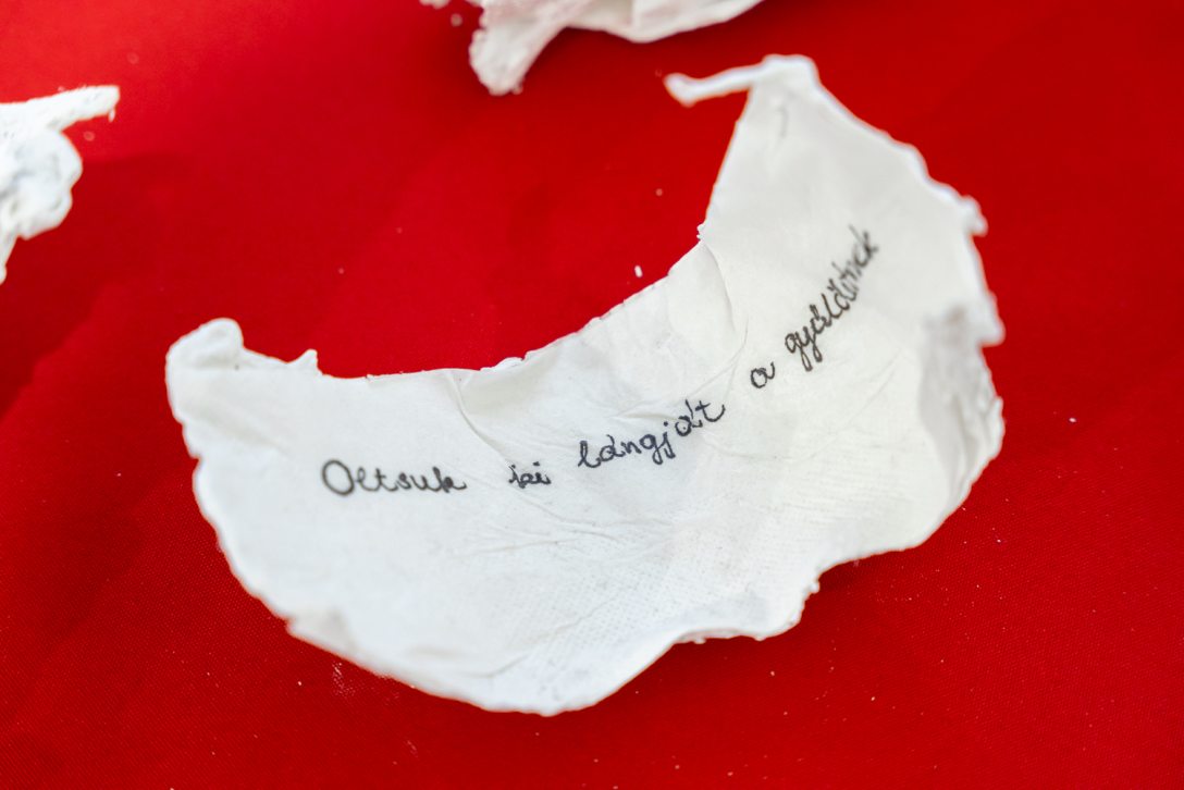 Bari Károly versének részlete Horváth Anita munkáján.