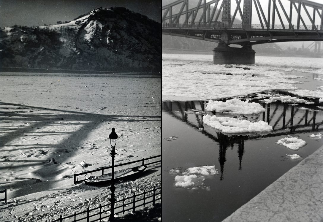 1940. Fotó: Fortepan / Gara Andor - A pesti alsó rakpart a Fővám térnél, szemben a Szabadság (Ferenc József) híd. Fotó: Fortepan / Album 018