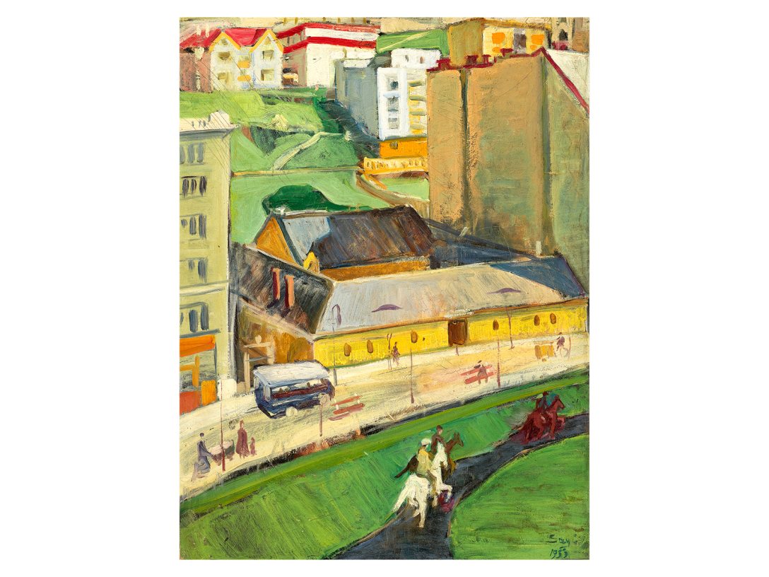 Say Géza  - Városrészlet lovasokkal, (1933). Fotó: BÁV Art