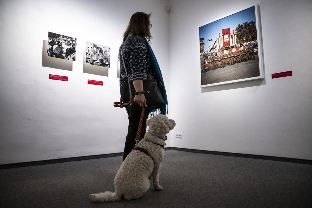 A Magyar riport, 1948 című kiállítás a budapesti Capa Központban 2026. április 8-án. Robert Capa 1948-as magyarországi látogatásán készült fotóiból mutat be válogatást a kiállítás. Fotó: Bodnár Boglárla / MTI