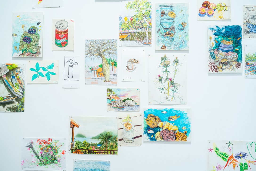 Bencs Dániel „Esőtánc” című kiállítása a budapesti Kahán Art Space-ben. Fotó: Csiki Vivien / Kultúra.hu