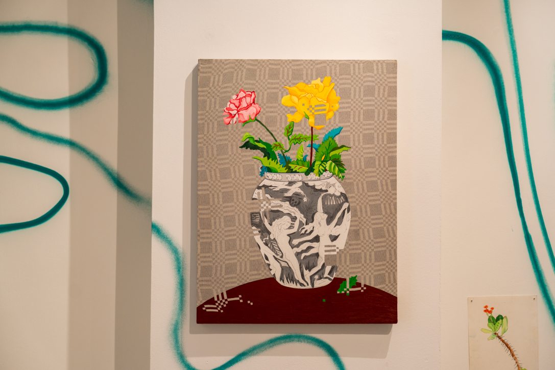 Bencs Dániel „Esőtánc” című kiállítása a budapesti Kahán Art Space-ben. Fotó: Csiki Vivien / Kultúra.hu
