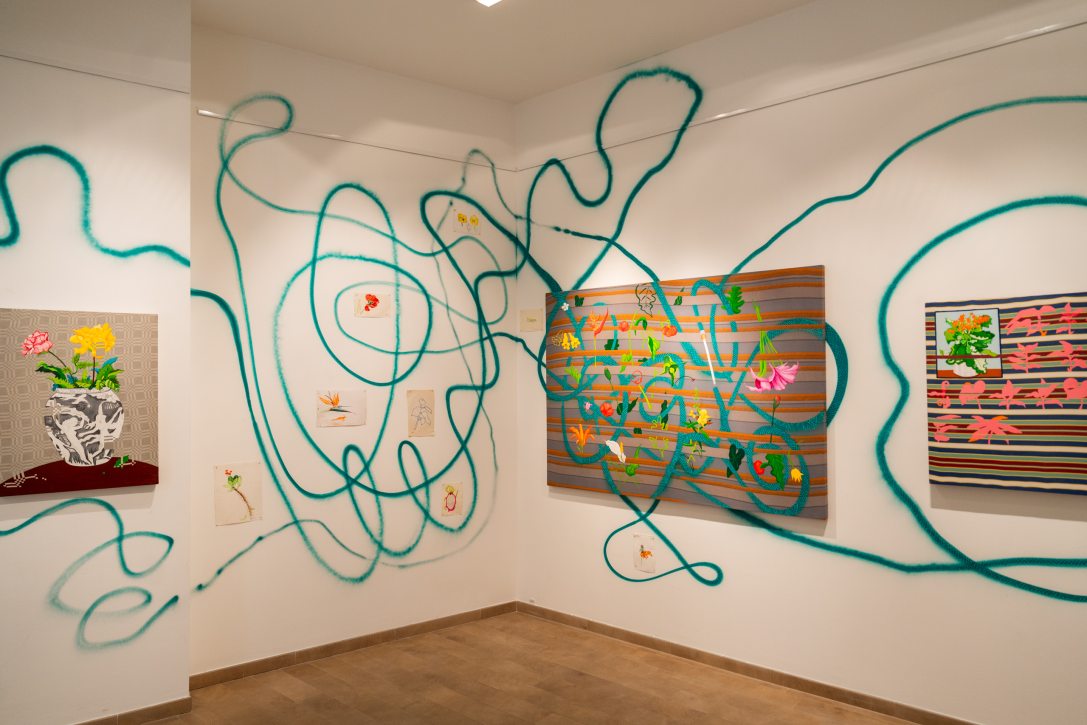 Bencs Dániel „Esőtánc” című kiállítása a budapesti Kahán Art Space-ben. Fotó: Csiki Vivien / Kultúra.hu