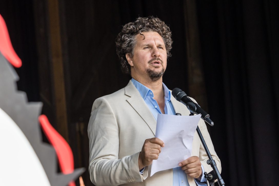 Nagy Ervin kultúráért felelős államtitkár beszédet mond a 35. Művészetek Völgye megnyitóján Kapolcson 2026. július 24-én. Fotó: MTI/Katona Tibor