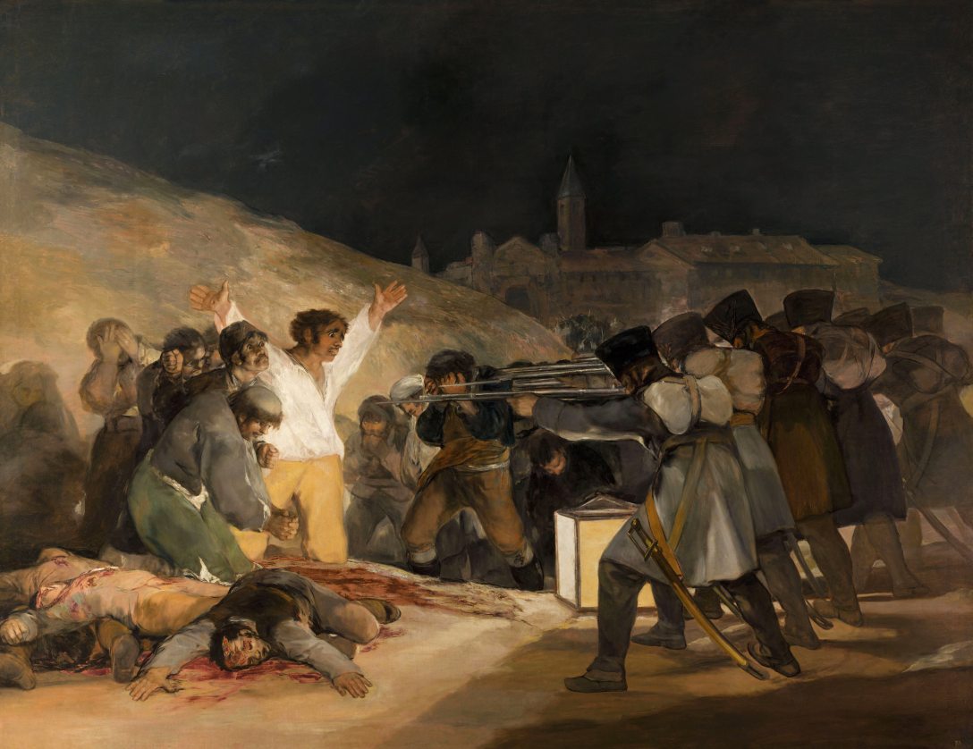 Francisco de Goya (1746–1828) 1808. május 3. (eredeti címén A moncloai kivégzések) című, 1814-es olajfestménye. Fotó: Bridgeman Images via AFP