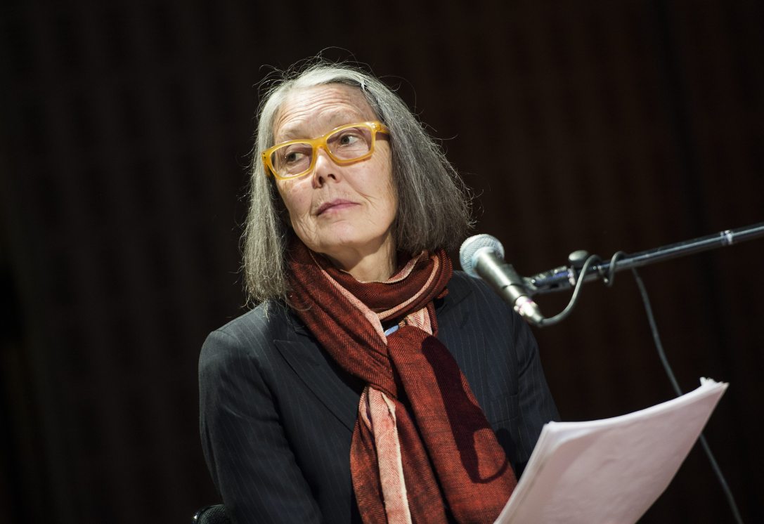 A 2015. május 8-i képen Anne Carson kanadai költő és esszéista. Fotó: MTI/EPA/TT Hírügynökség/Pontus Lundahl