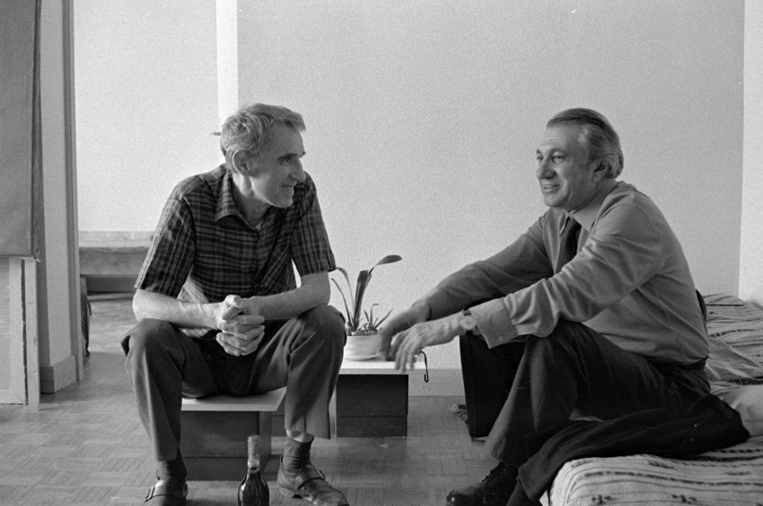 Kühnel Szabó József festőművész és Vészi Endre költő, író. Fotó: Fortepan / Vészi Ágnes