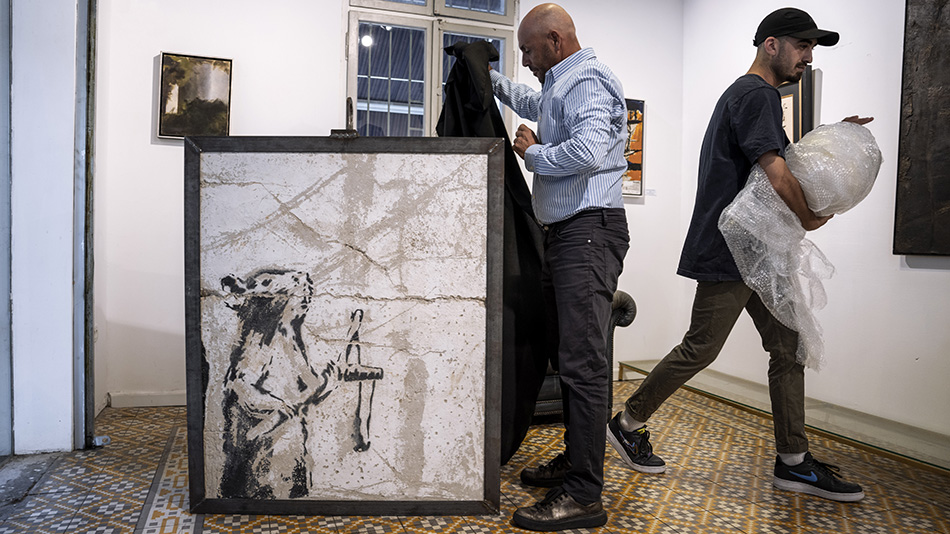 Tel-avivi galériában bukkant fel Banksy egyik eltűnt műve